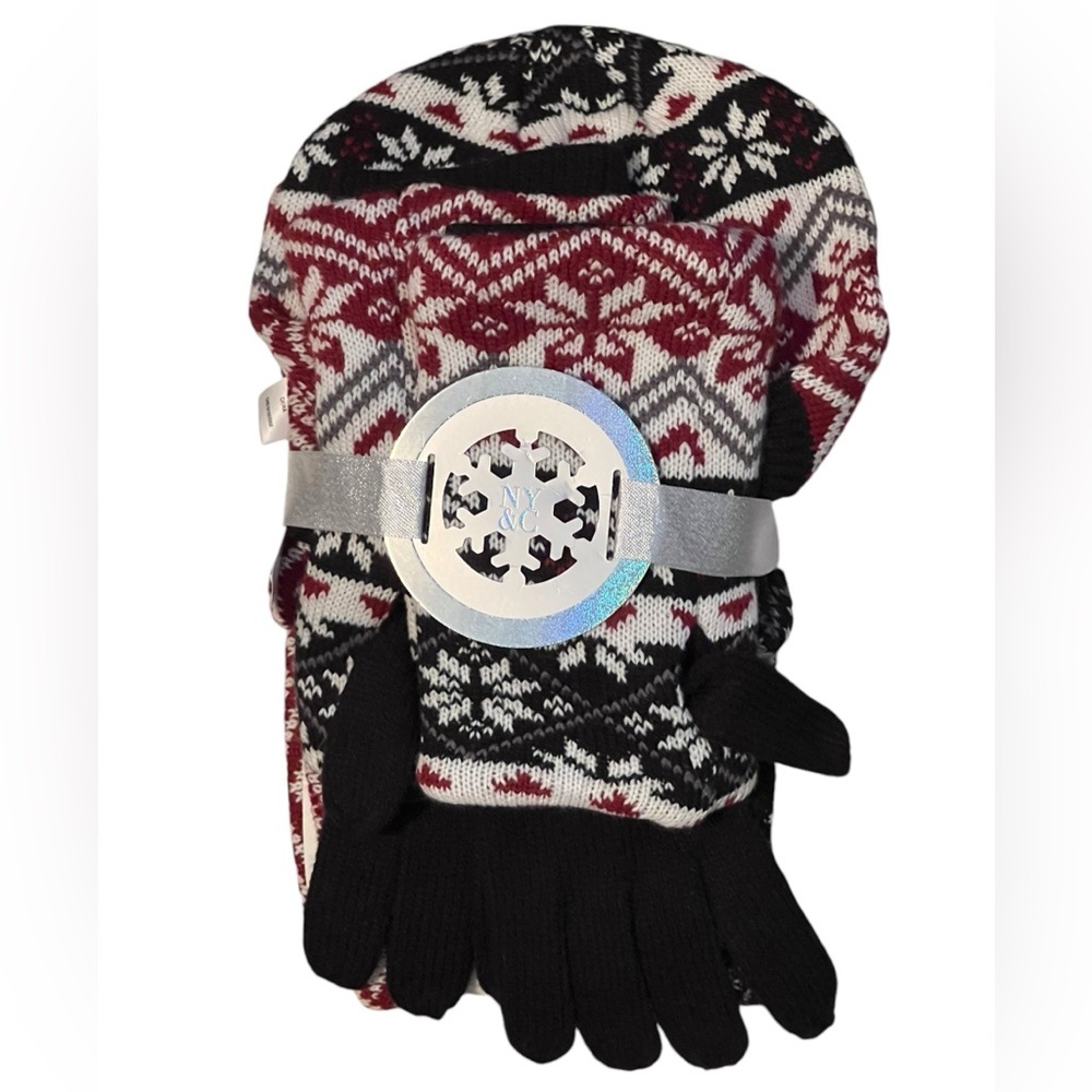 New York & Company Matching Scarf, Beenie and Glove Set Wrapped Ready to Gift